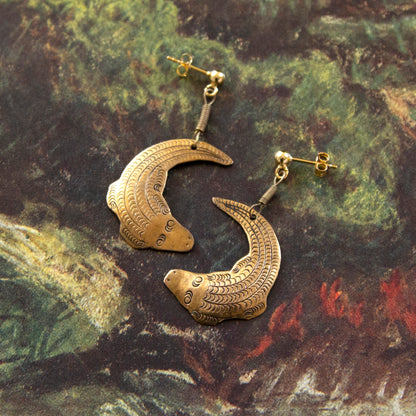 Vintage Alligator Charm Earrings