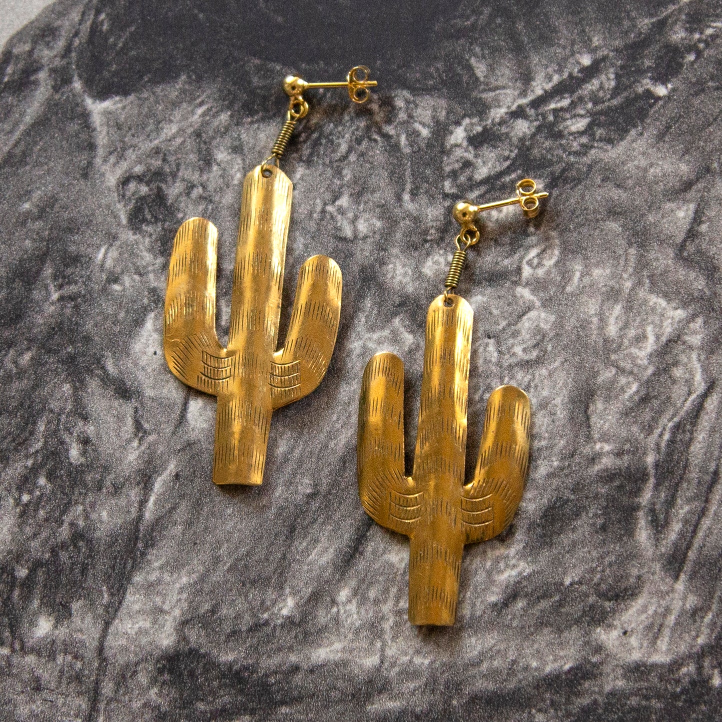 Vintage Cactus Charm Earrings (Large)