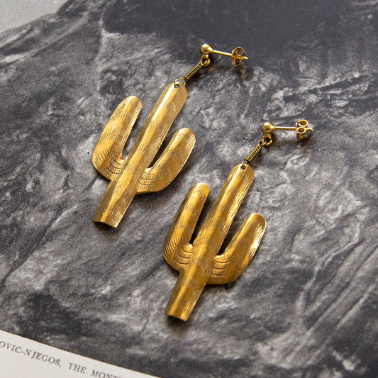 Vintage Cactus Charm Earrings (Large)