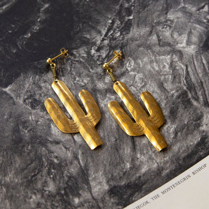Vintage Cactus Charm Earrings (Large)