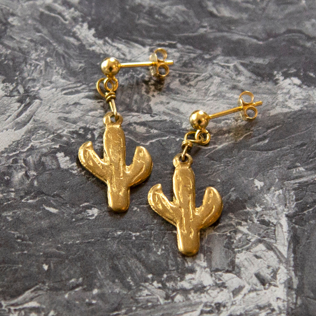 Vintage Cactus Charm Earrings (Small)