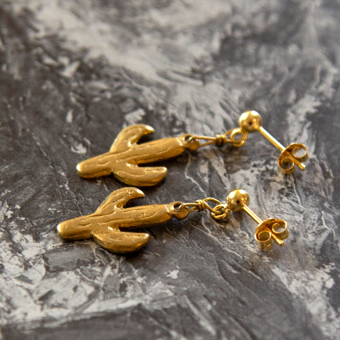 Vintage Cactus Charm Earrings (Small)