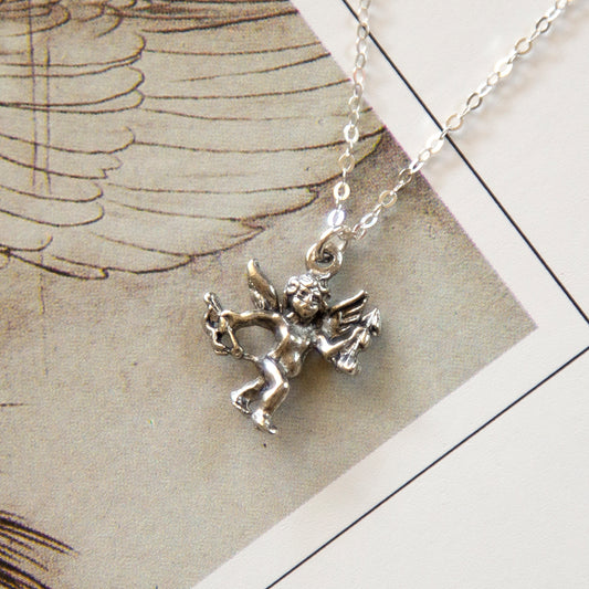 Vintage Cupid Charm Necklace