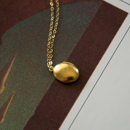 Vintage Mini Oval Locket Necklace