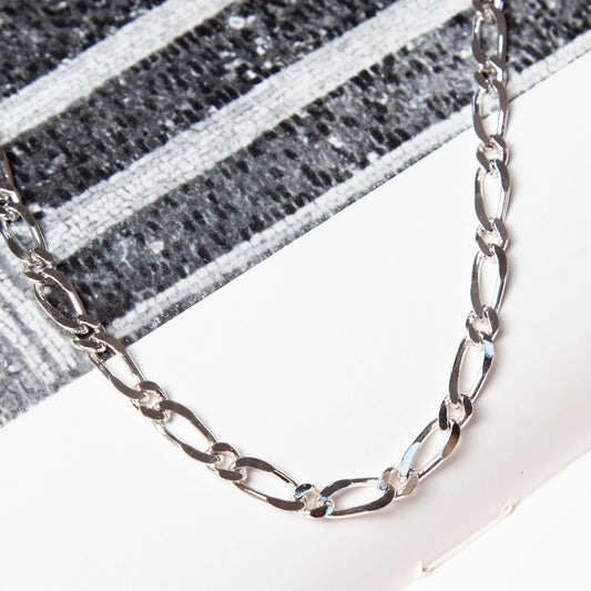 Vintage Silver Figaro Chain Necklace