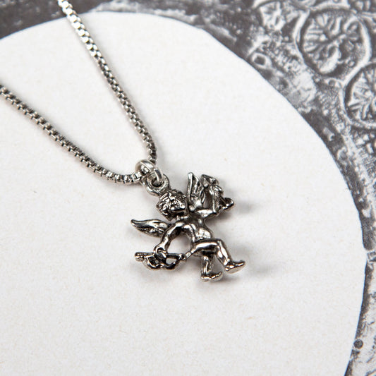 Vintage Cupid Charm Necklace