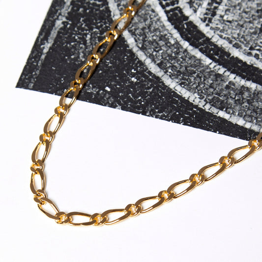 Vintage Gold Figaro Chain Necklace