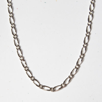 Vintage Silver Figaro Chain Necklace