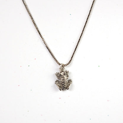 Vintage Frog Charm Necklace
