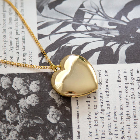 Vintage Large Puff Heart Necklace