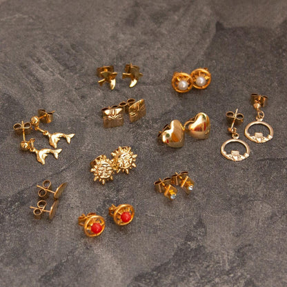 Vintage Gold Stud Earrings
