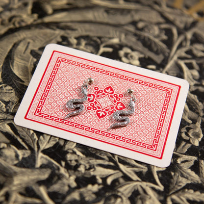 Silver Snake Earrings
