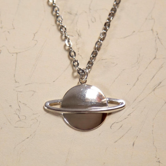 Silver Saturn Necklace