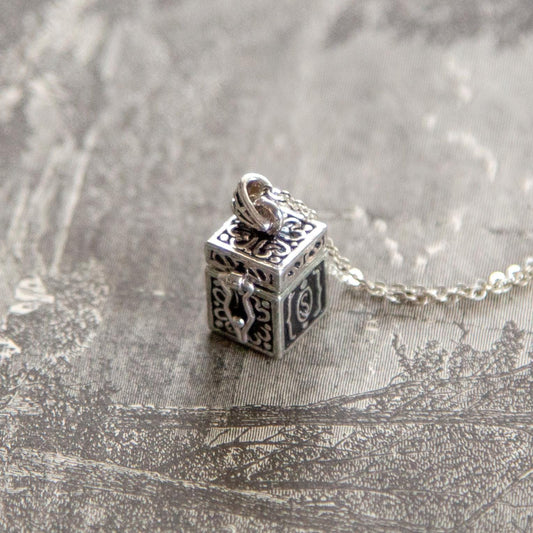 Vintage Silver Box Locket Necklace