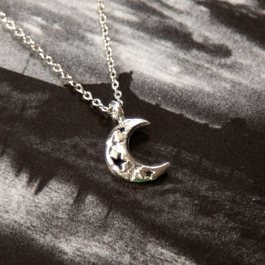 Silver Crescent Moon Necklace