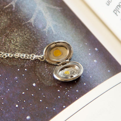 Vintage Mini Silver Oval Locket Necklace
